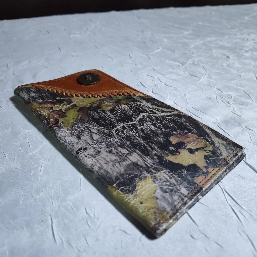 3D Camo Rodeo Wallet Mens Camo Leather Shotgun Shell Western Whip Stitch
